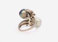A Ladies White Gold and South Sea Pearl Ring