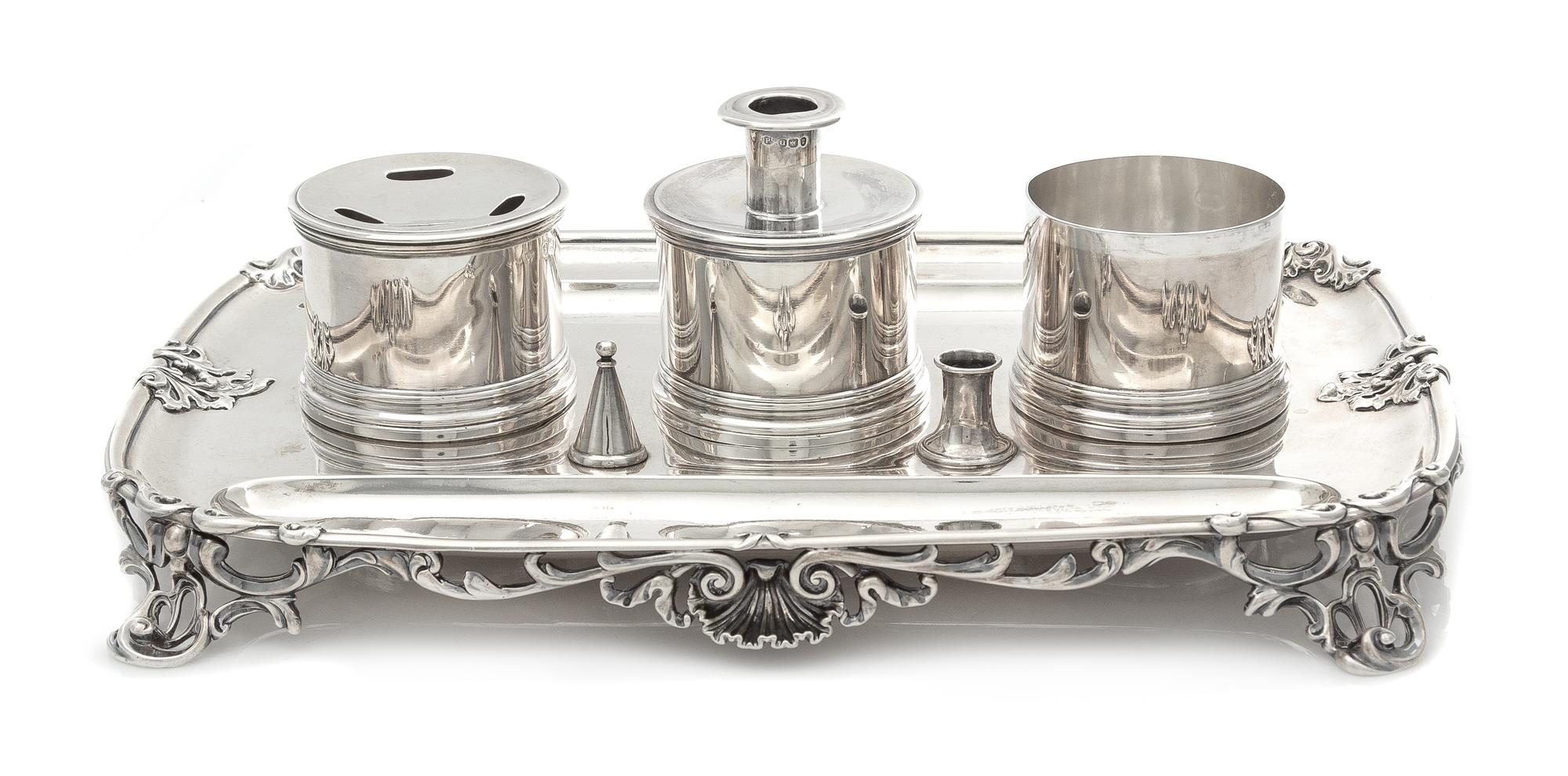 A George IV Silver Ink Stand By Paul Storr