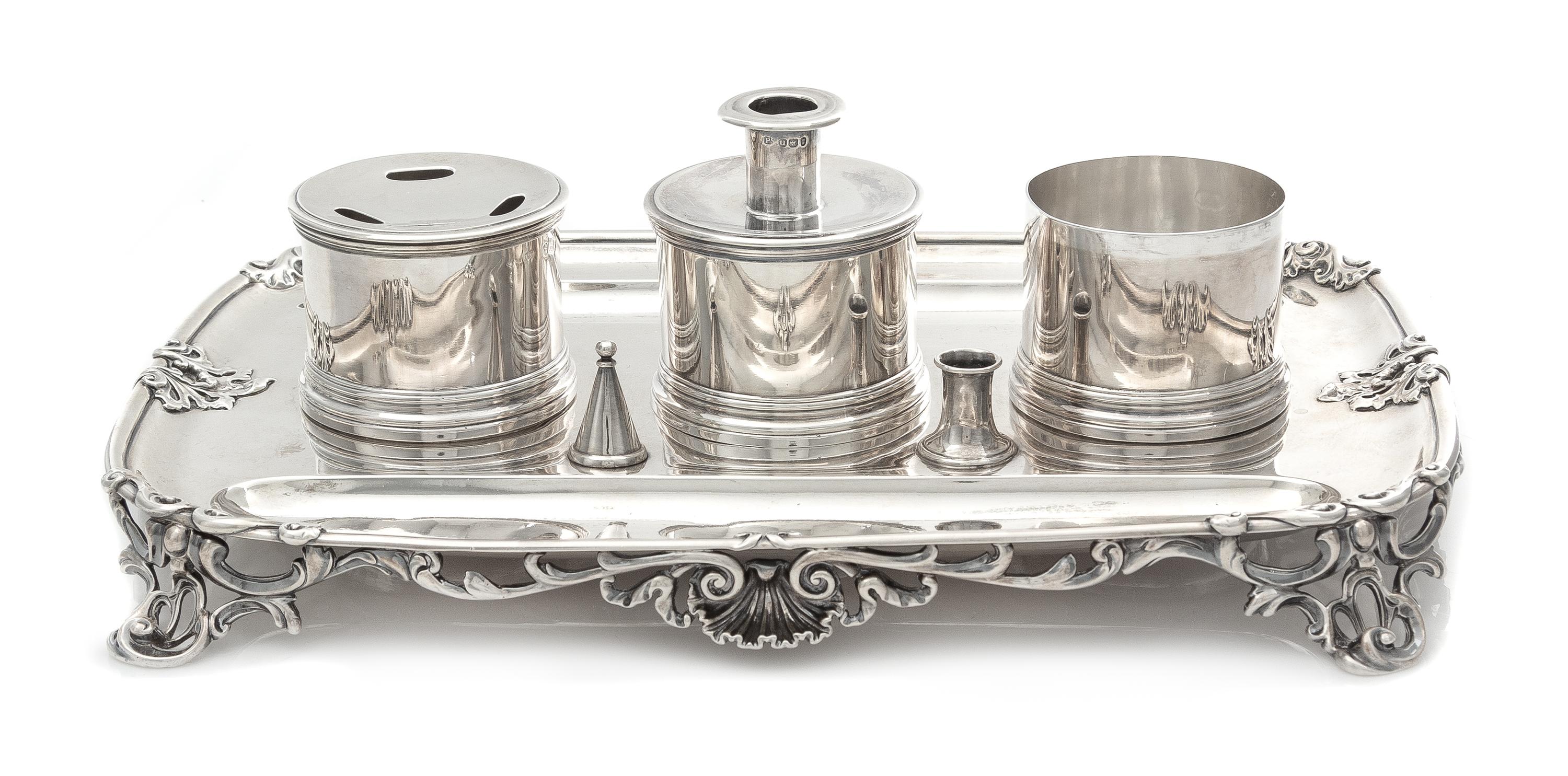 A George IV Silver Ink Stand By Paul Storr