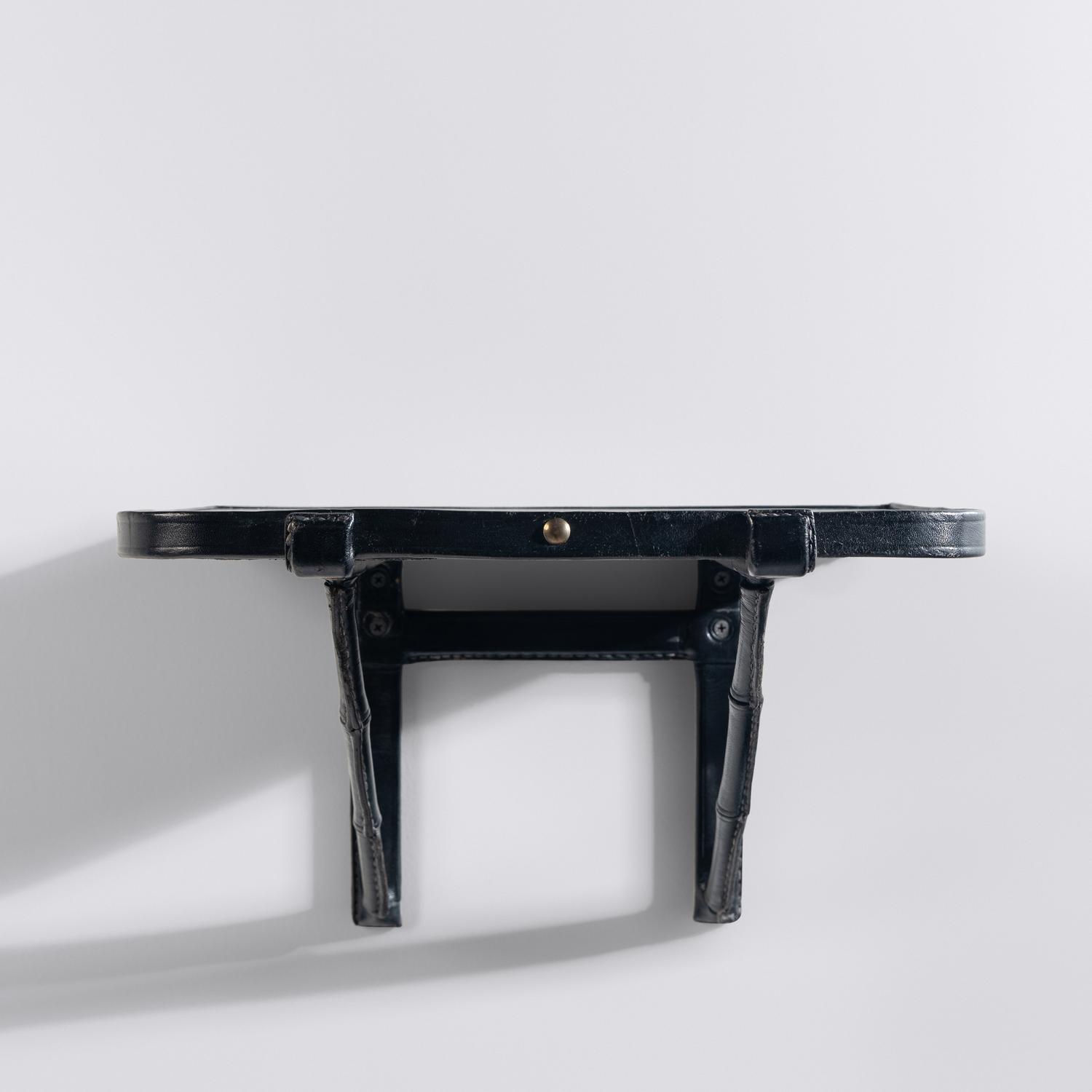 Pair of Leather Shelves, c. 1960 France