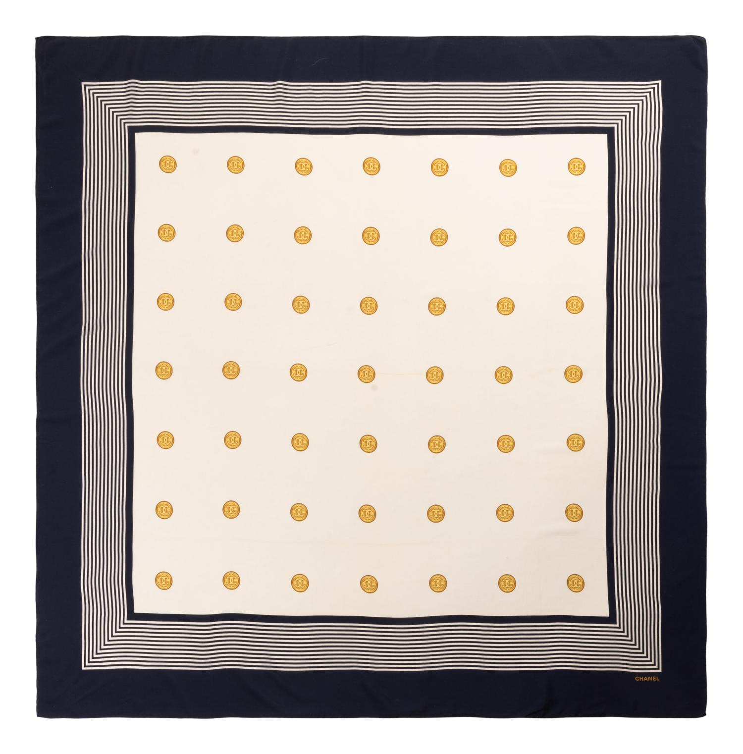 Chanel CC Button Print Scarf, 1980-90s