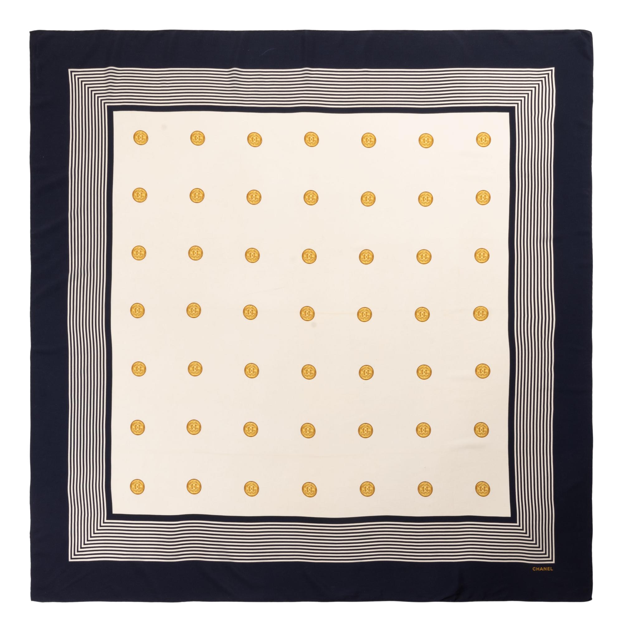 Chanel CC Button Print Scarf, 1980-90s