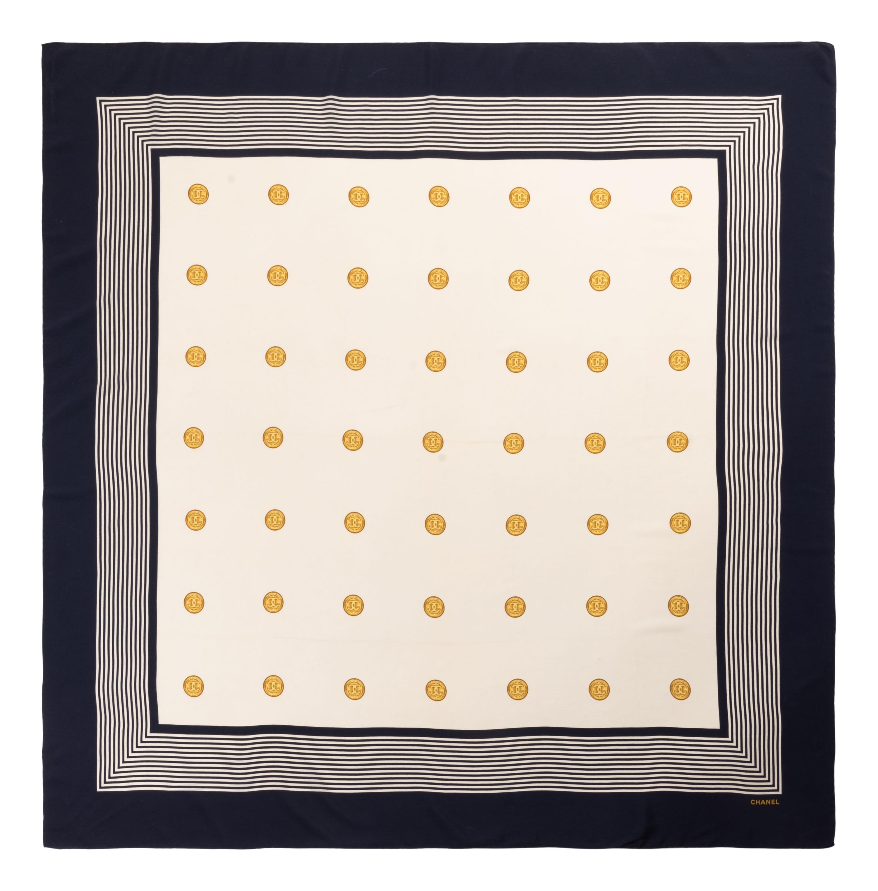 Chanel CC Button Print Scarf, 1980-90s