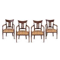A Set of Four Directoire Oak Fauteuils
