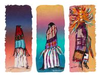 Maiden Dancer, Hopi Priest and Maiden Dancer Triptych