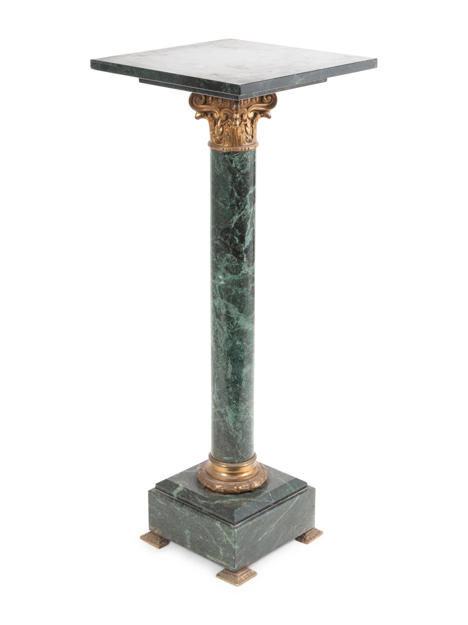 A Continental Bronze and Marble Pedestal