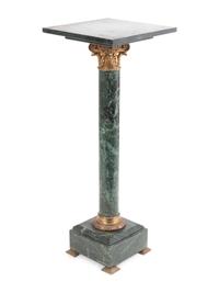A Continental Bronze and Marble Pedestal