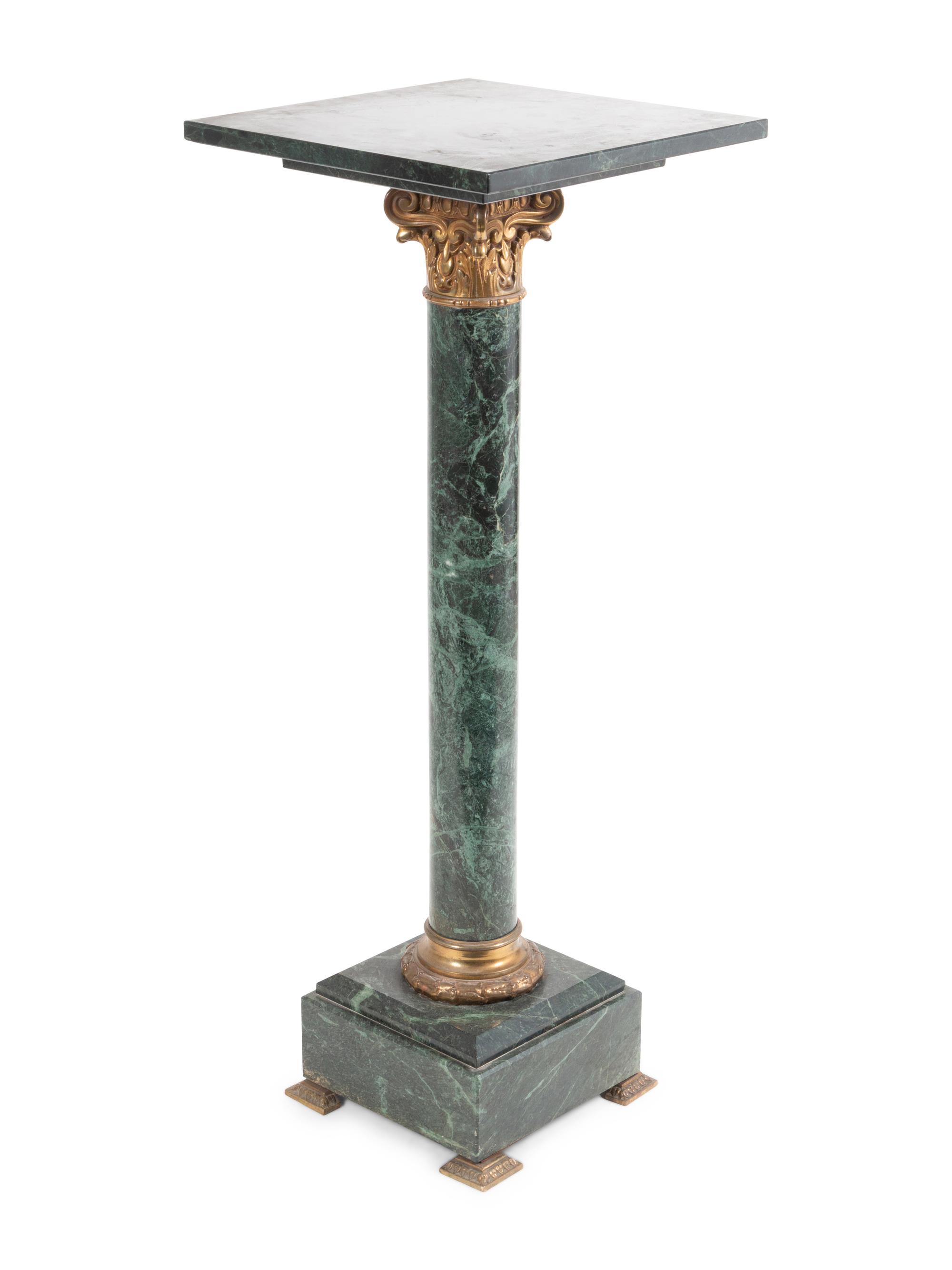 A Continental Bronze and Marble Pedestal