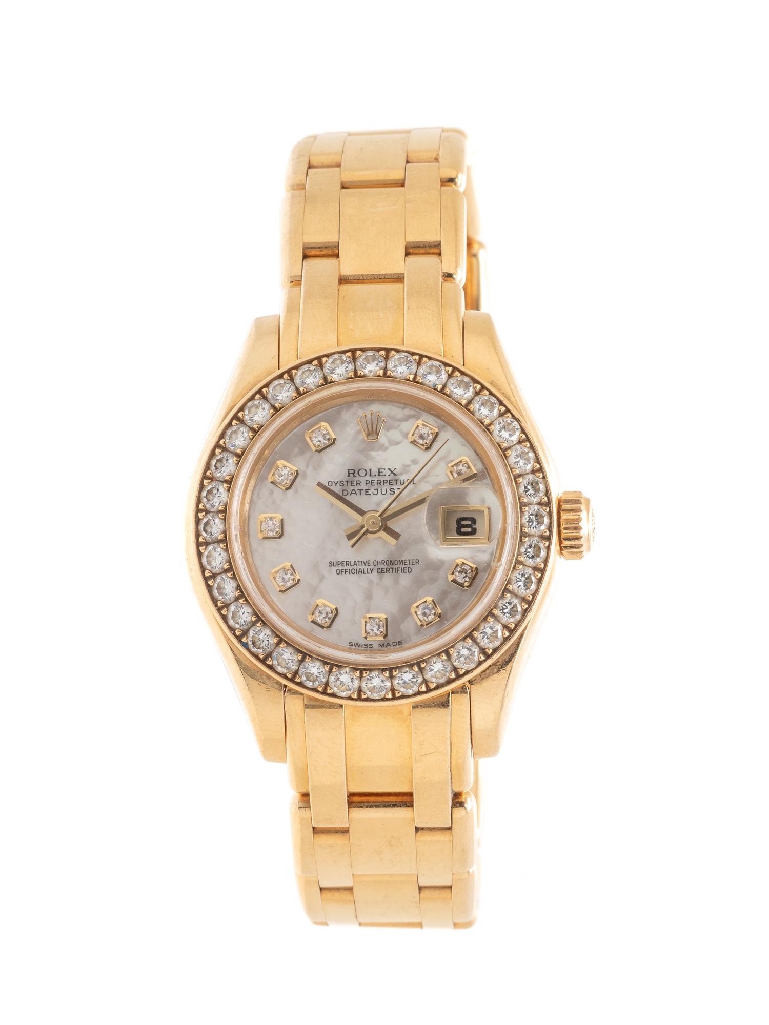 ROLEX, REF. 80298 18K YELLOW GOLD AND DIAMOND 'OYSTER PERPETUAL DATEJUST' WRISTWATCH