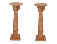 A Pair of Classical Style Terracotta Pedestals