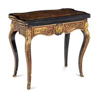 A Napoleon III Boulle Marquetry Flip-Top Table