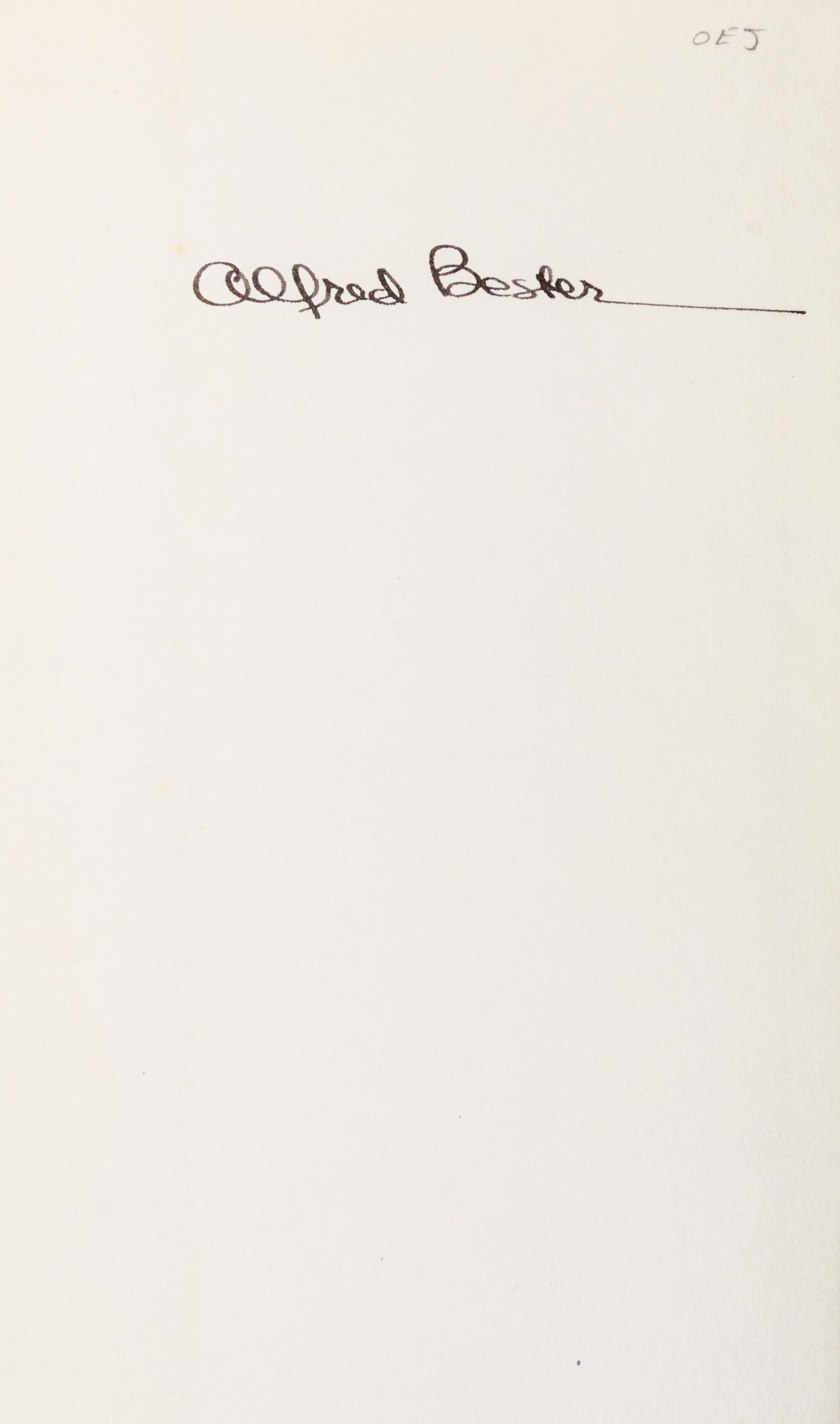 BESTER, ALFRED. The Demolished Man. Chicago, 1963. First edition, signed.