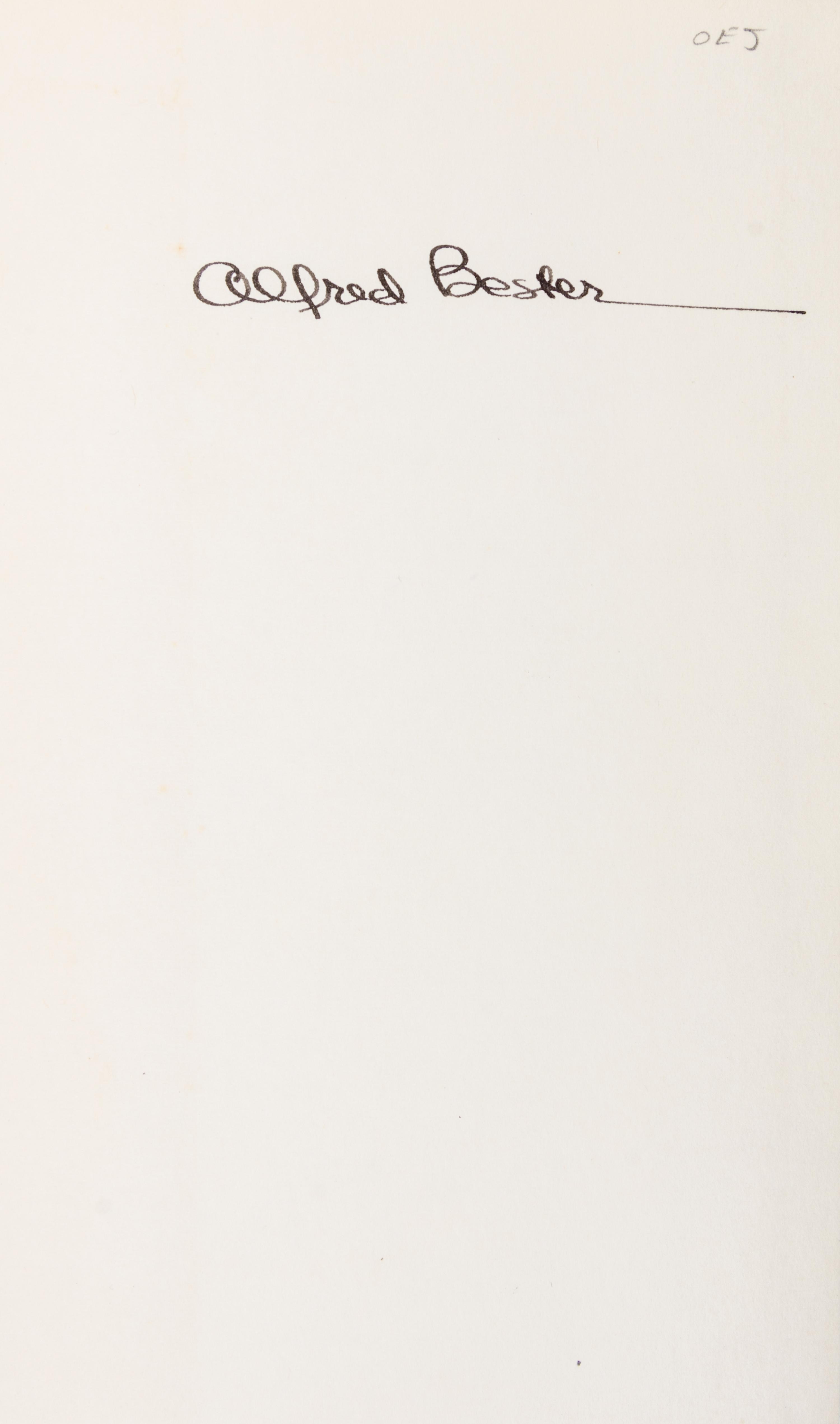 BESTER, ALFRED. The Demolished Man. Chicago, 1963. First edition, signed.