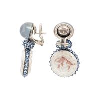 HEMMERLE, MOONSTONE, SAPPHIRE AND PORCELAIN EARRINGS