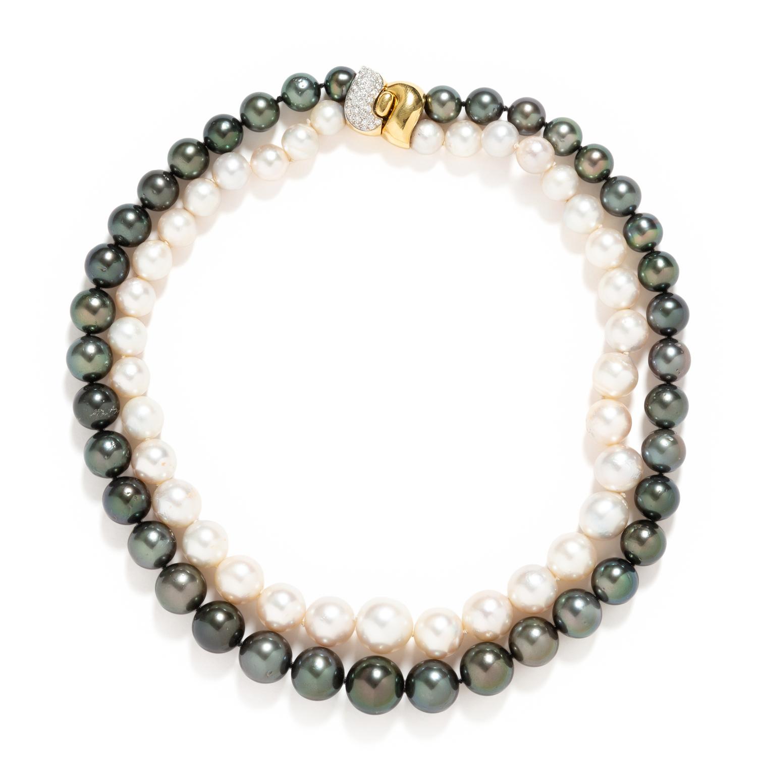 TAHITIAN AND SOUTH SEA CULTURED PEARL NECKLACE