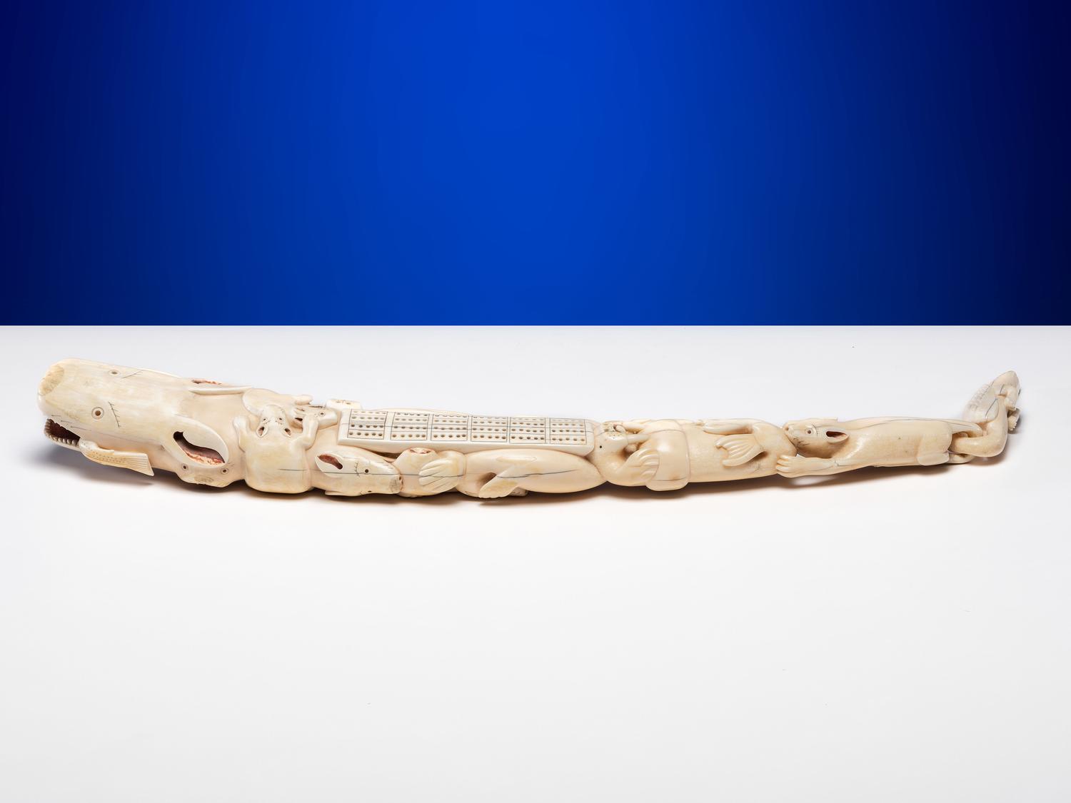 Nunivak Island Carved Cribbage Board