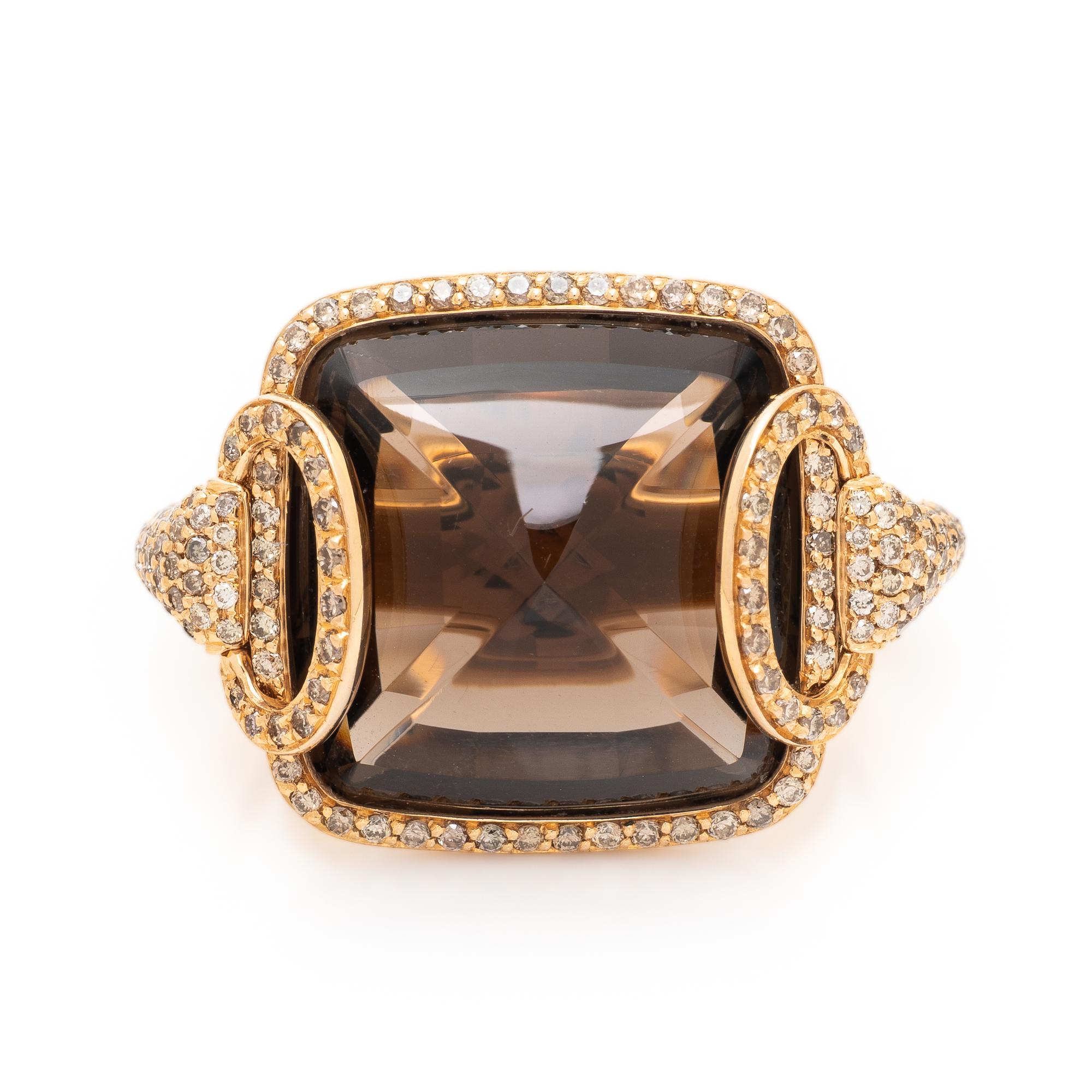 Hermès, Smoky Quartz and Diamond Ring
