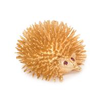 YELLOW GOLD AND RUBY HEDGEHOG BROOCH