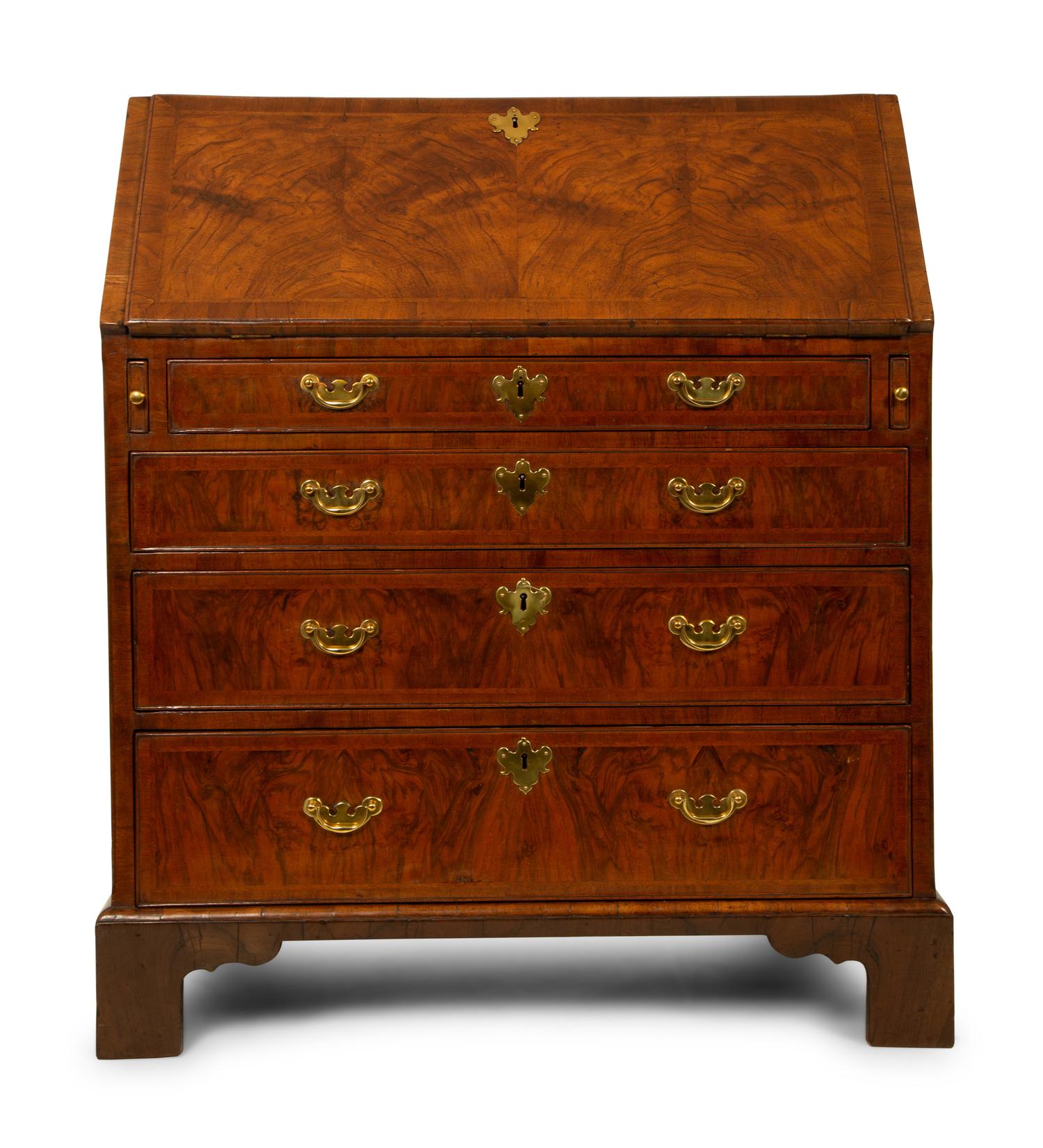 A George II Walnut Slant Front Desk — LATE 18TH/EARLY 19TH CENTURY