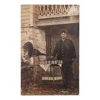[EARLY PHOTOGRAPHY - RECORDING & LISTENING DEVICES]. A collection of 100+ photographs and advertisements mostly featuring subjects with Edison phonographs and other listening and recording devices, including:
