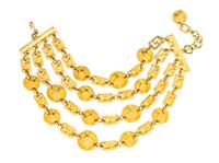 A Gianni Versace Four Strand Greco Link Choker, Length: 12"- 14"; Drop: 2.5"- 4".