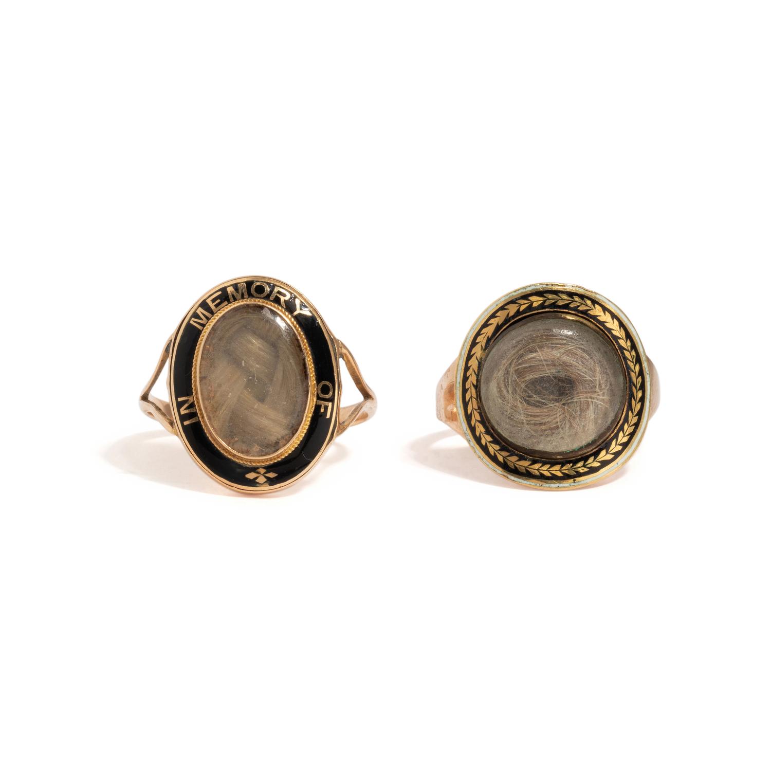 VICTORIAN, COLLECTION OF MOURNING RINGS