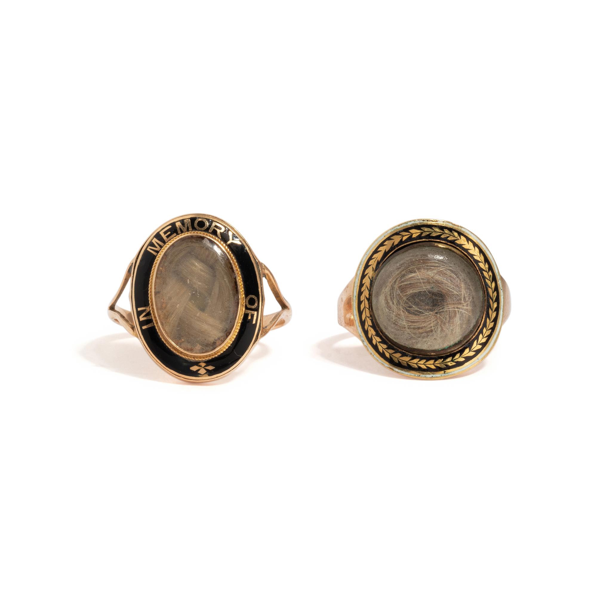 VICTORIAN, COLLECTION OF MOURNING RINGS