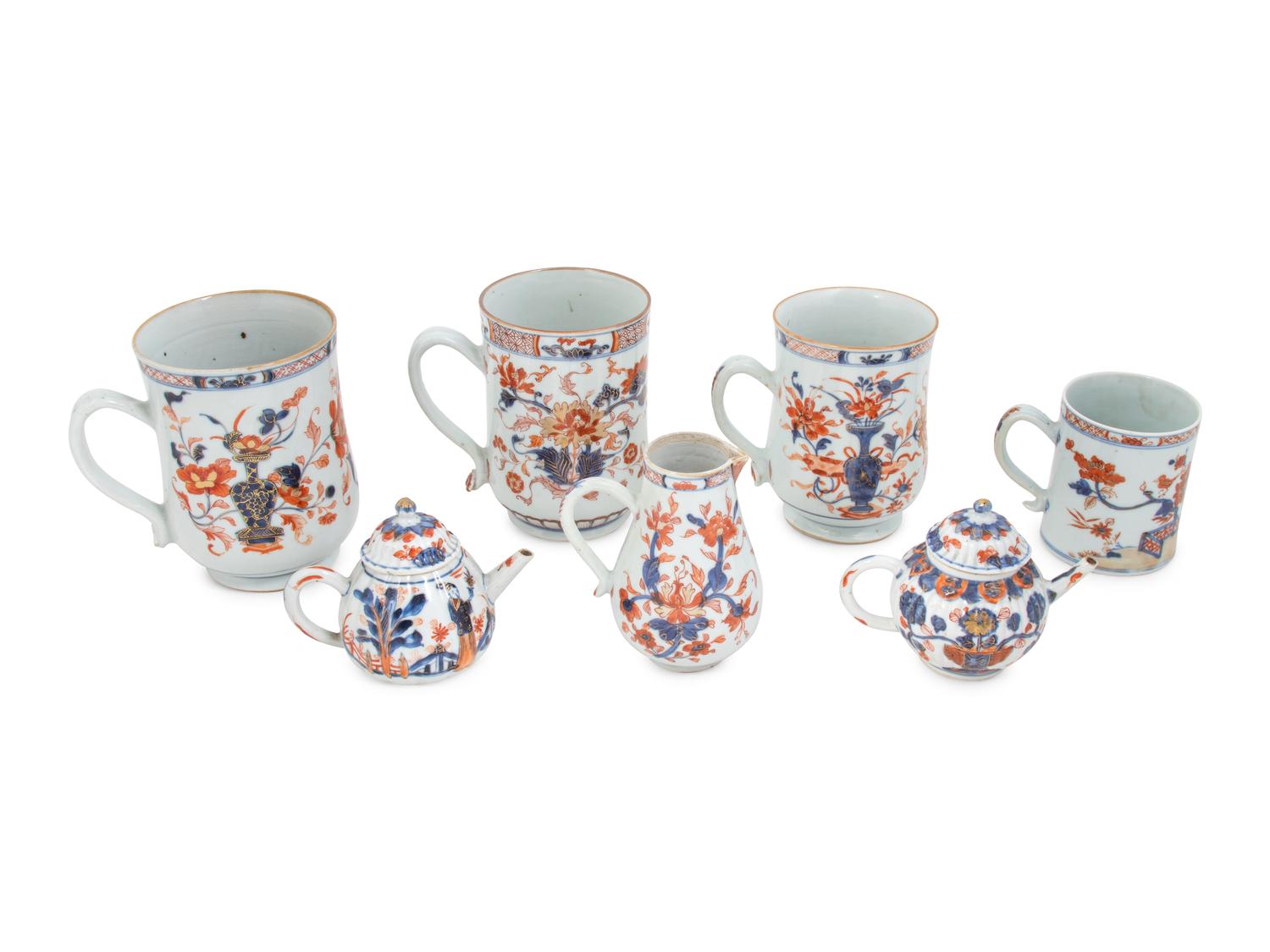 A Collection of Chinese Export Imari Palette Porcelain Articles