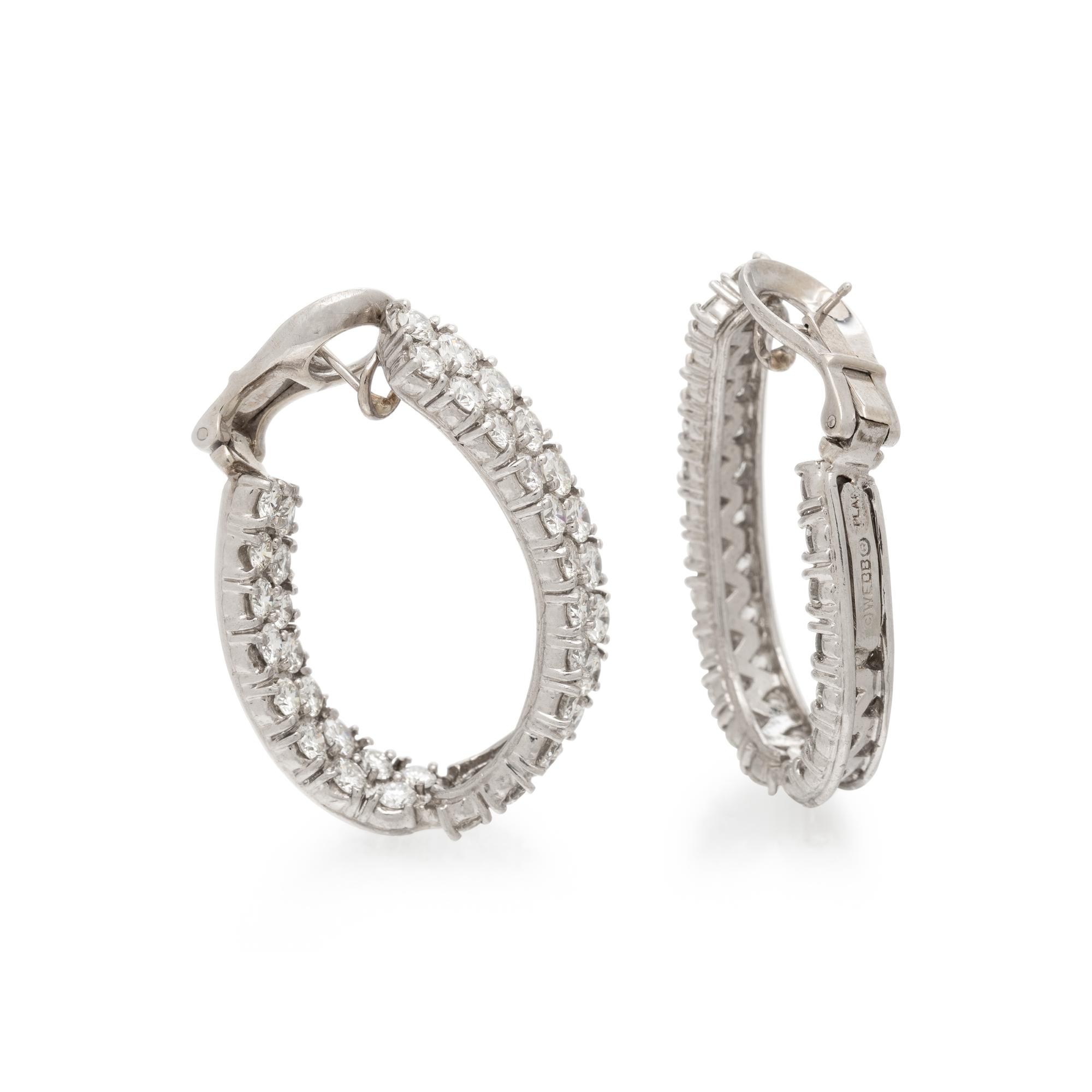 DAVID WEBB, DIAMOND HOOP EARRINGS