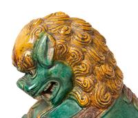 A Pair of Large Sancai Glazed Temple Guardians