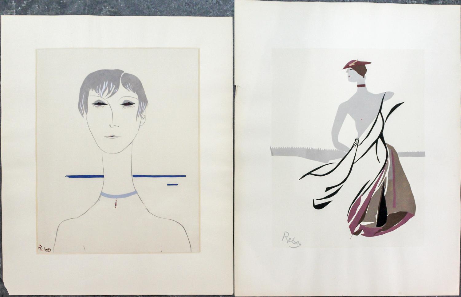 Hilla Rebay von Ehrenwiesen, (American, 1890-1967), a portfolio of 8 color pochoirs