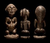 Three Baule Wood Figures