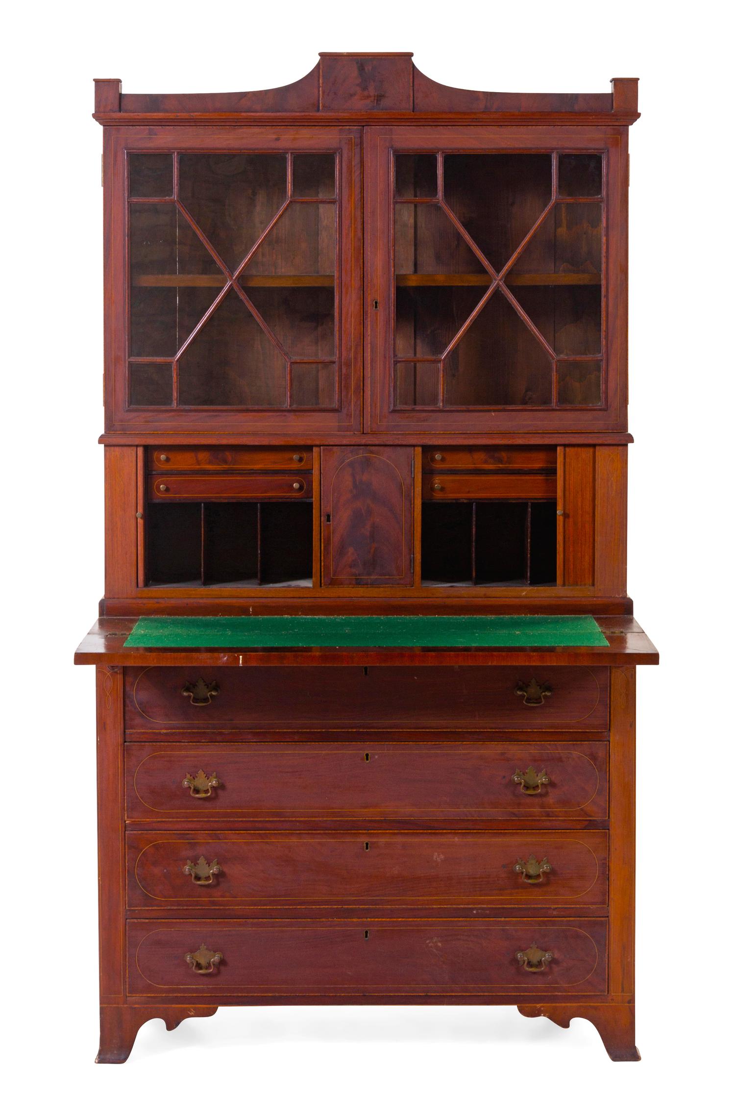 A Federal Mahogany Secretary Bookcase