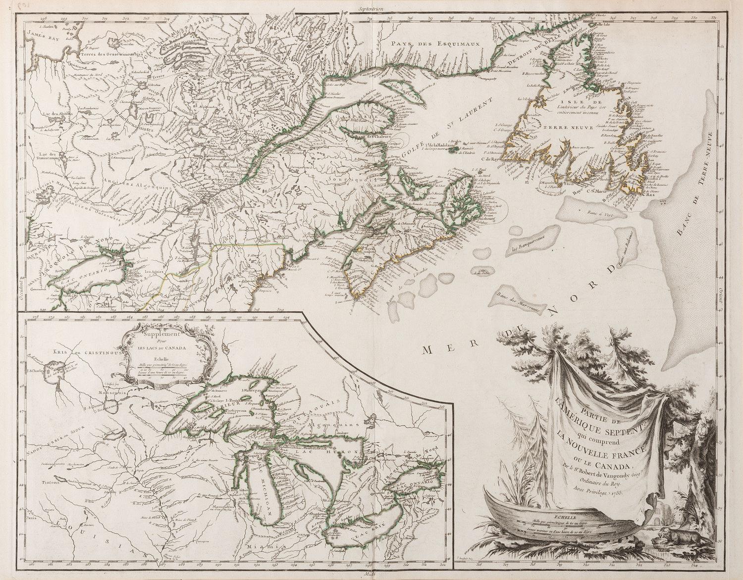 ROBERT DE VAUGONDY, Didier (1723-1786). Two Maps of North America.