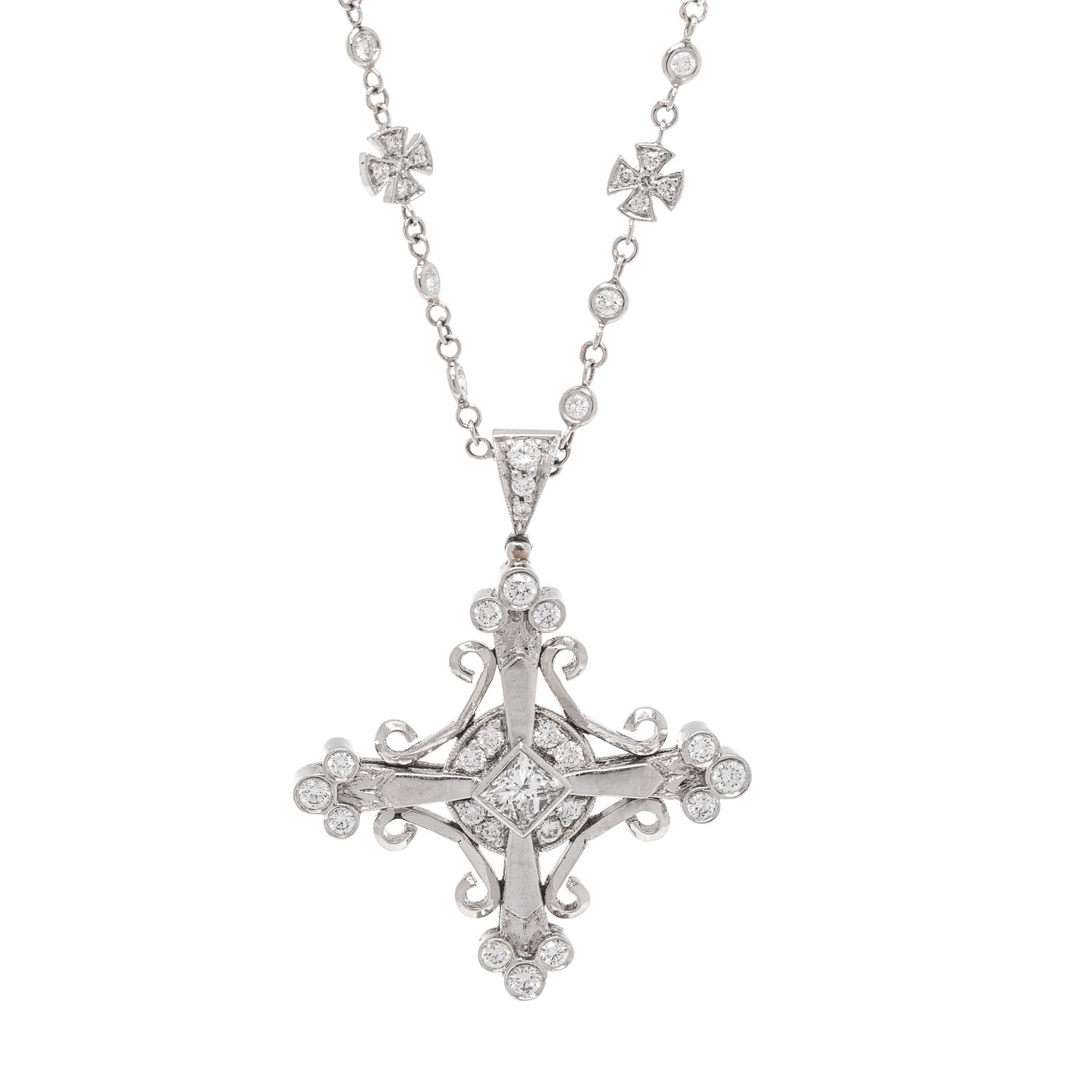 MICHAEL BEAUDRY, PLATINUM AND DIAMOND NECKLACE