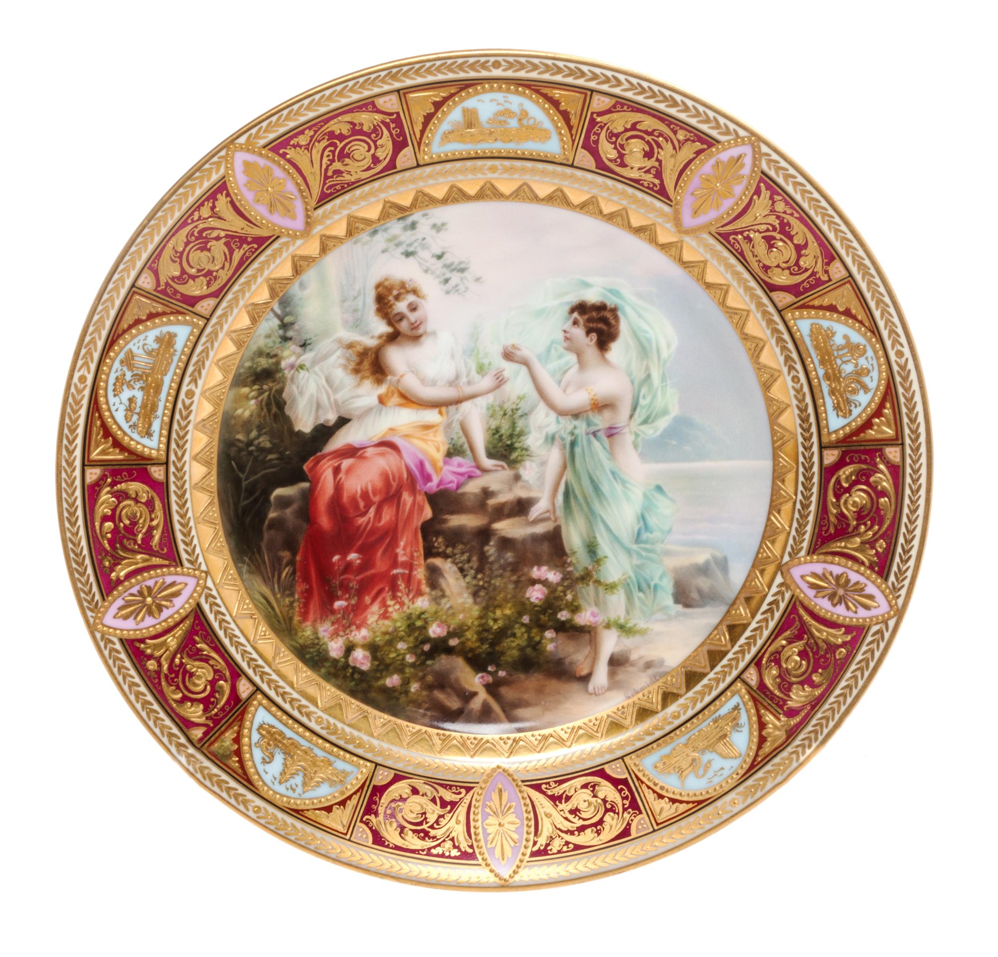 A Royal Vienna Cabinet Plate Diameter 9 1/2 inches.