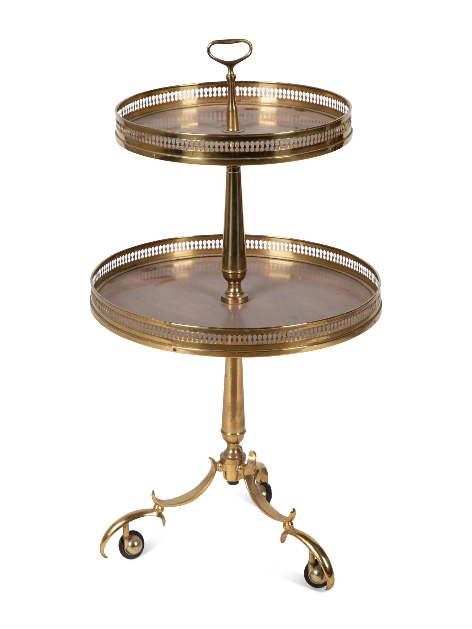 A French Brass Two-Tier Stand — 20TH CENTURY