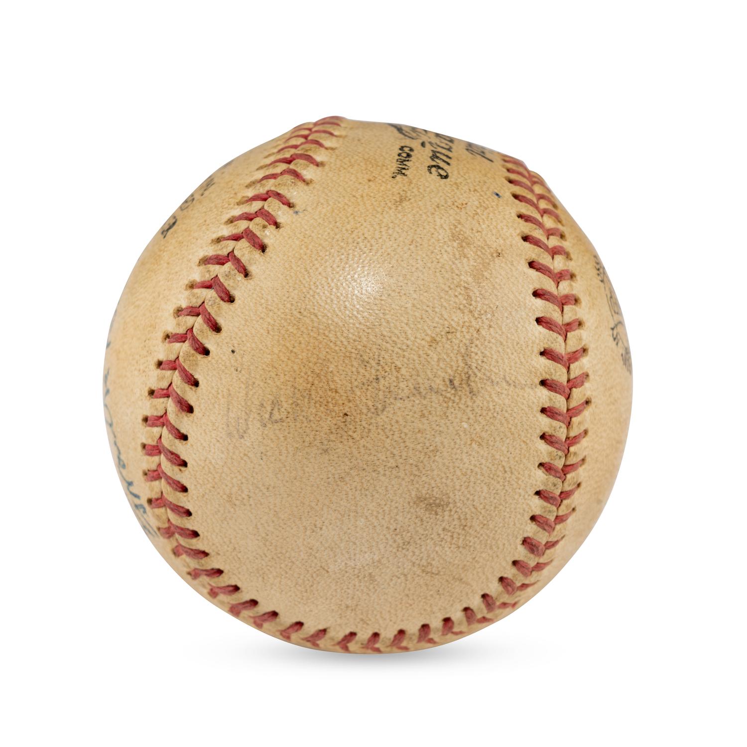 A 1955 Hall of Fame Induction Signed Autograph Baseball Featuring Joe DiMaggio (Beckett Authentication Services Letter of Authenticity)