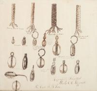 [CIVIL WAR]. A group of 10 pre-War drawings/sketches believed to be class art made at the Naval Academy, many identified to "Fitzgerald," incl. renderings of engines, devices, and a map.