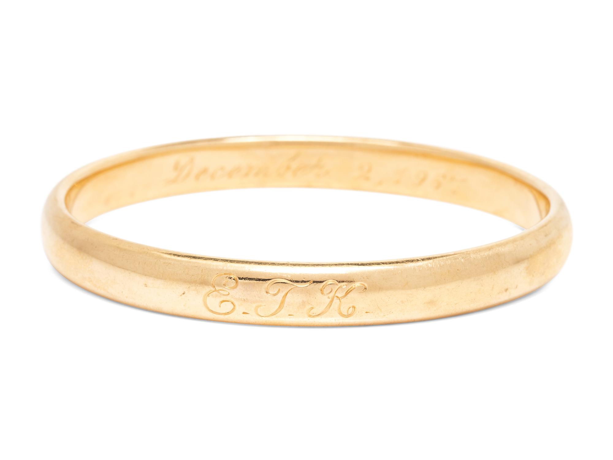 A 14 Karat Yellow Gold Bangle Bracelet,