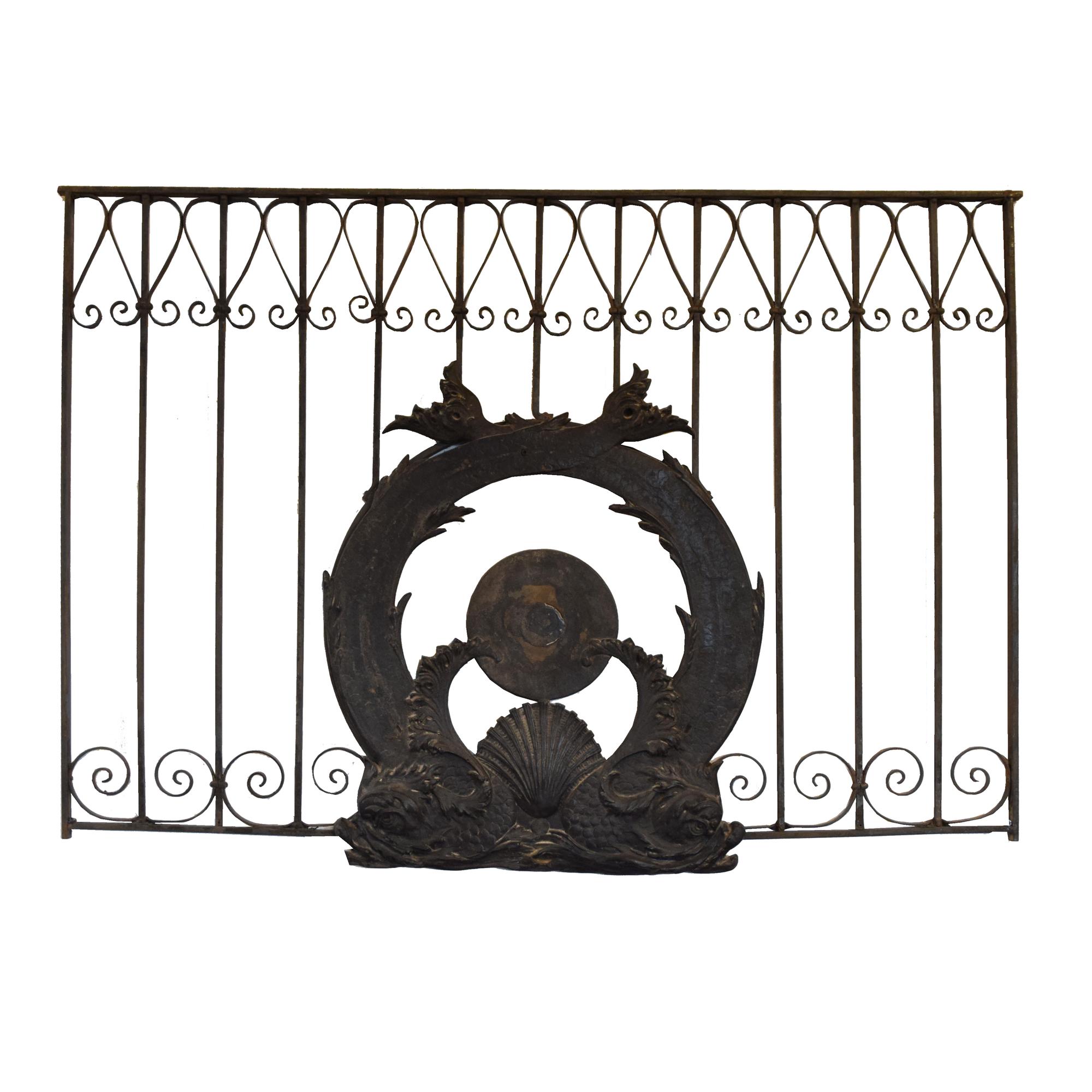 A Wrought Iron Grill from the Fisher Building, Chicago, IL. 48.25" W x .75" D x 32.5" H — United States, 1896