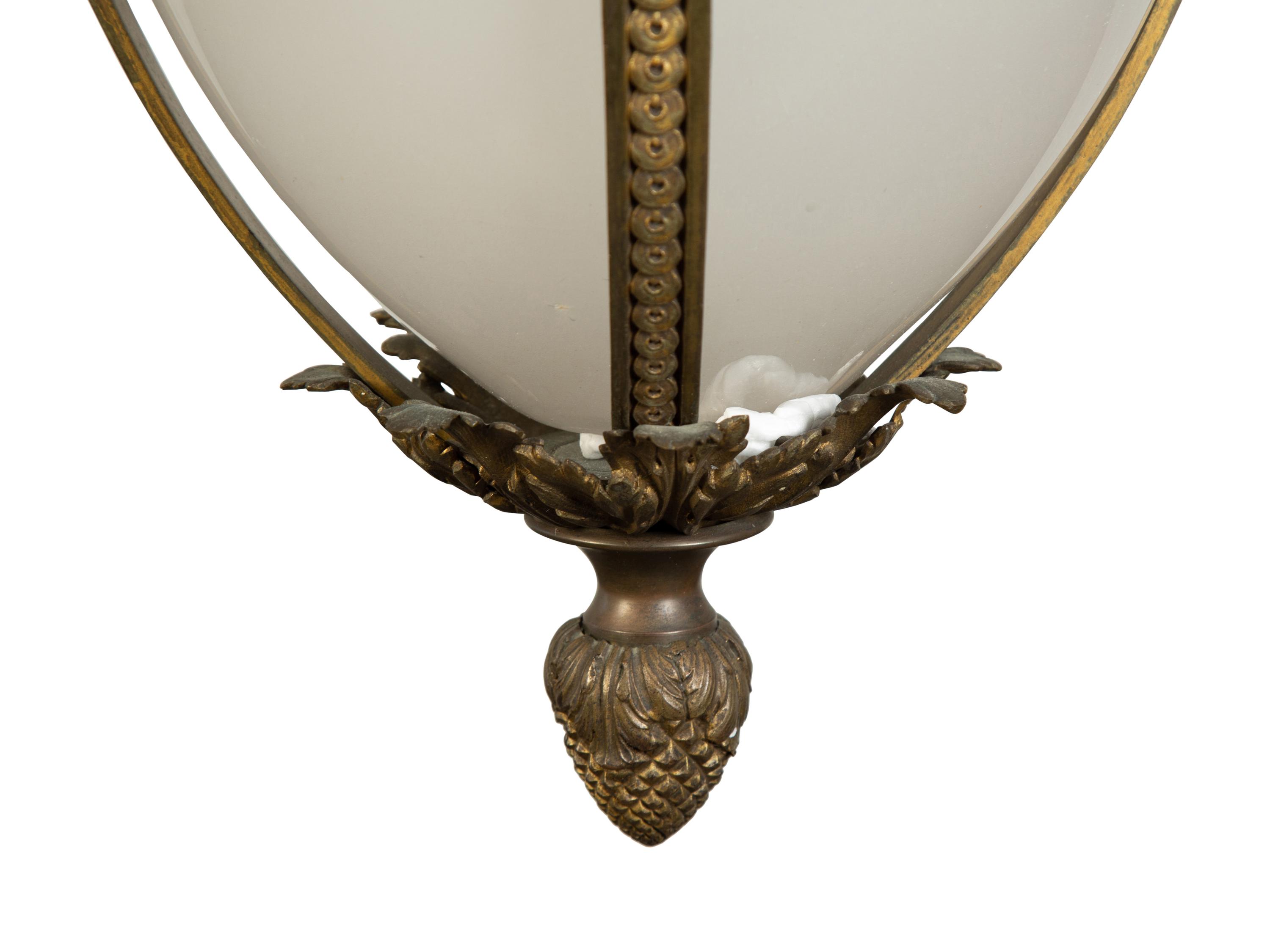 A French Gilt Bronze Hall Lantern