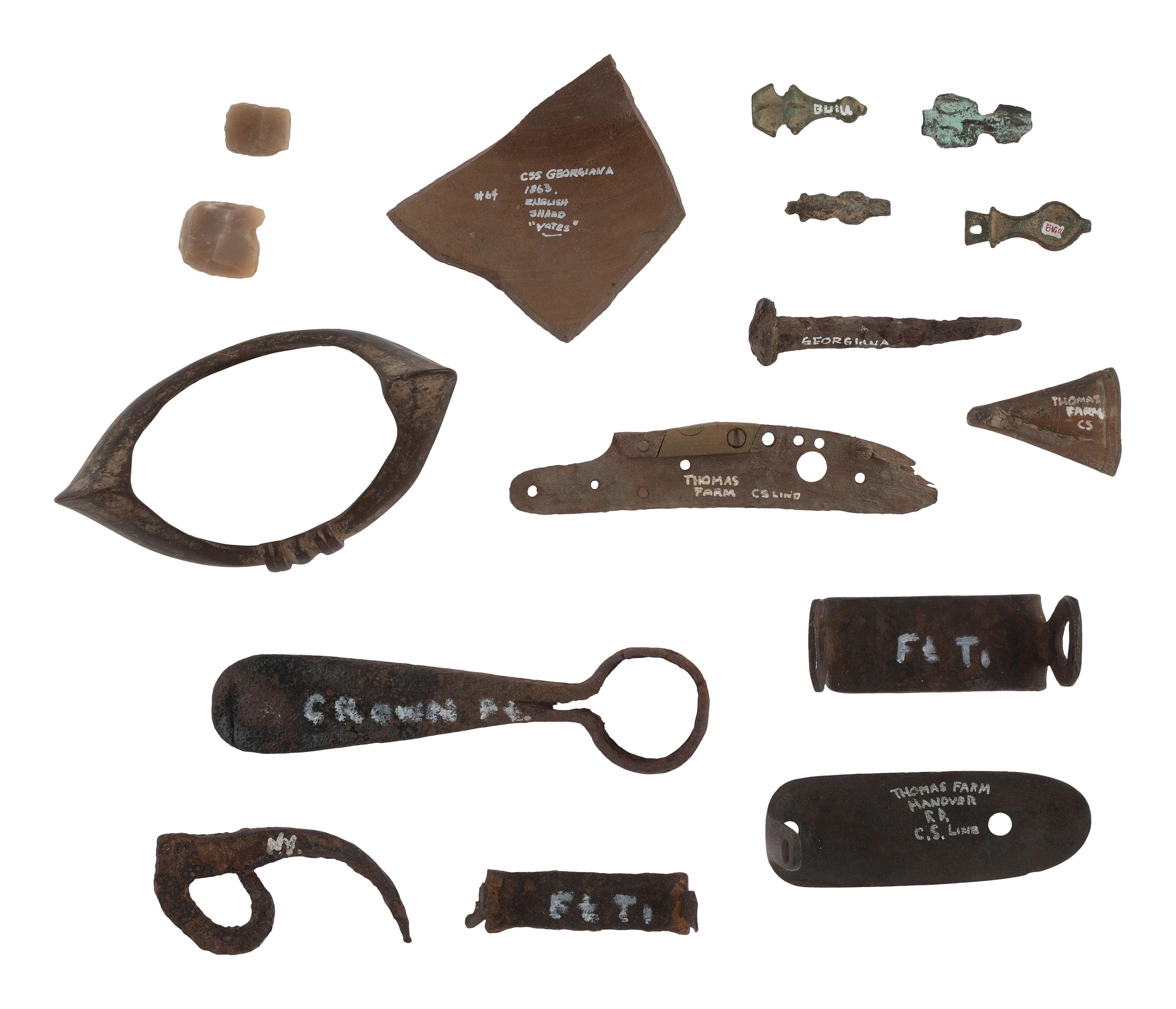 [MILITARIA]. Large collection of excavated relics from American battlefields. Ca 18th-19th century.