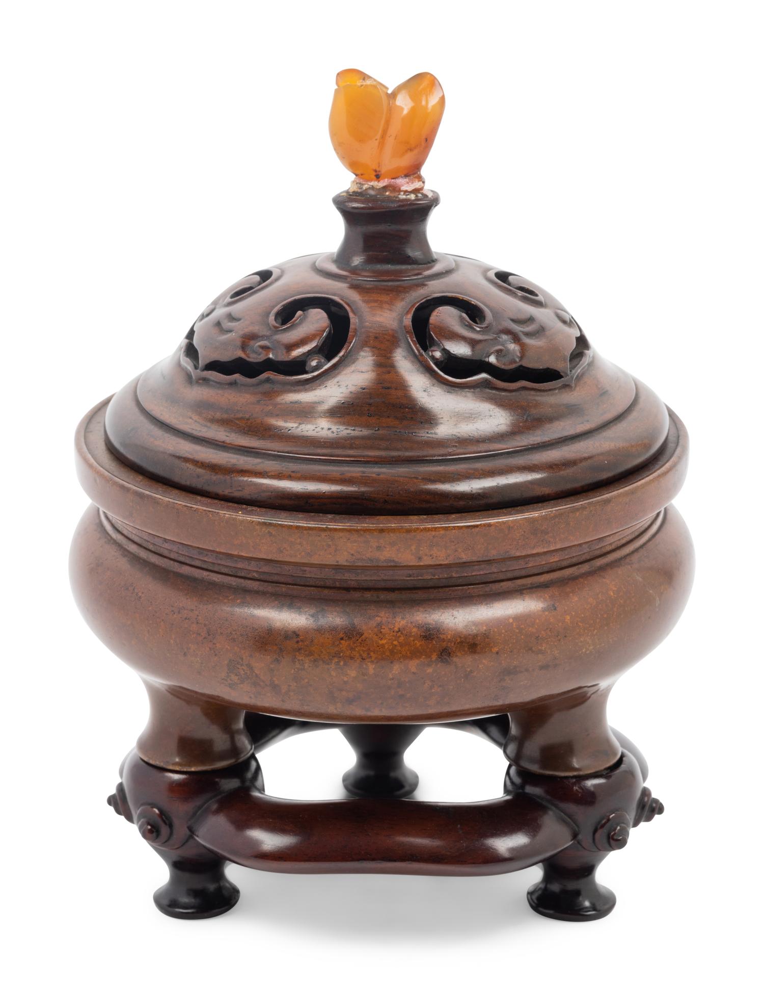 A Chinese Bronze Tripod Incense Burner