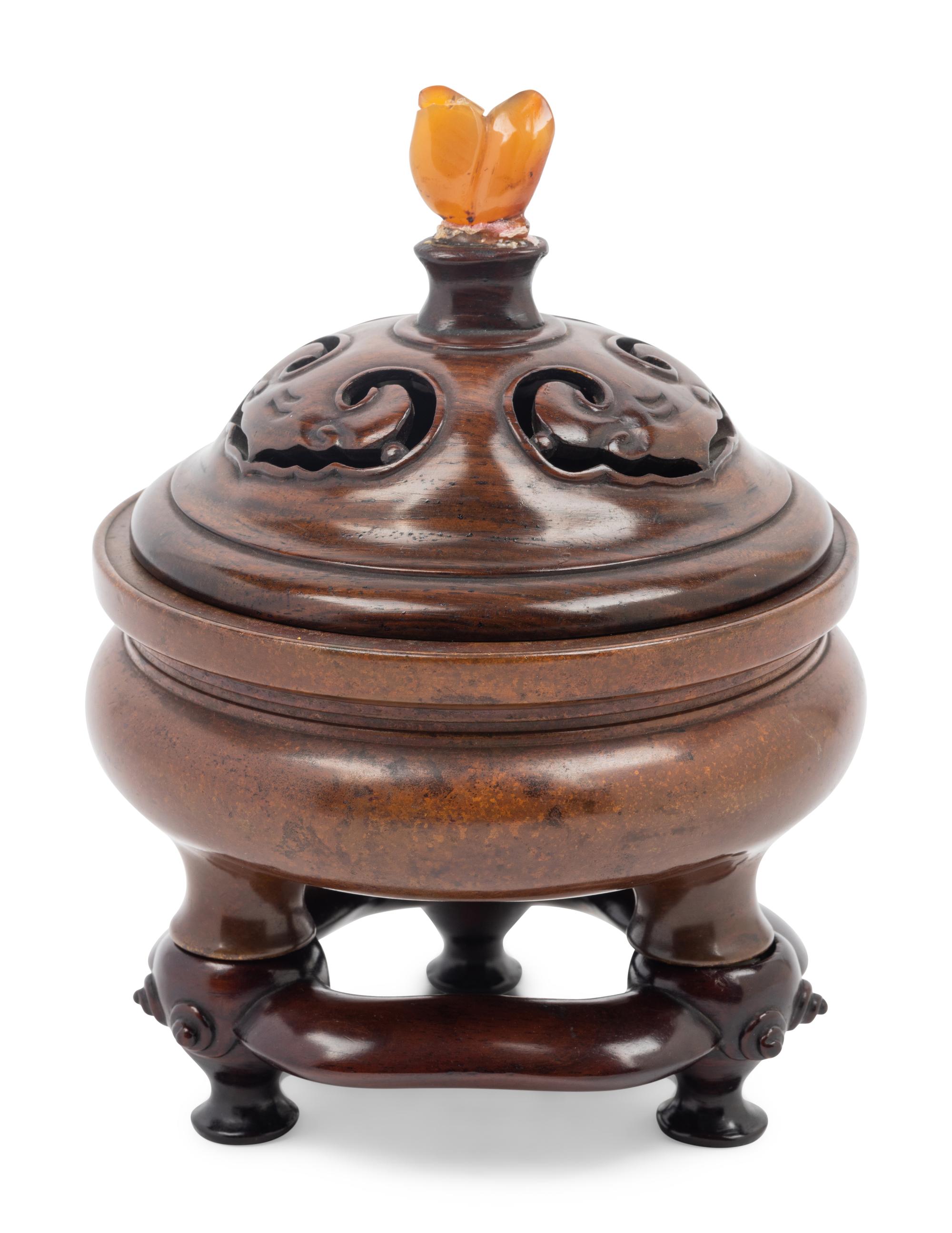 A Chinese Bronze Tripod Incense Burner