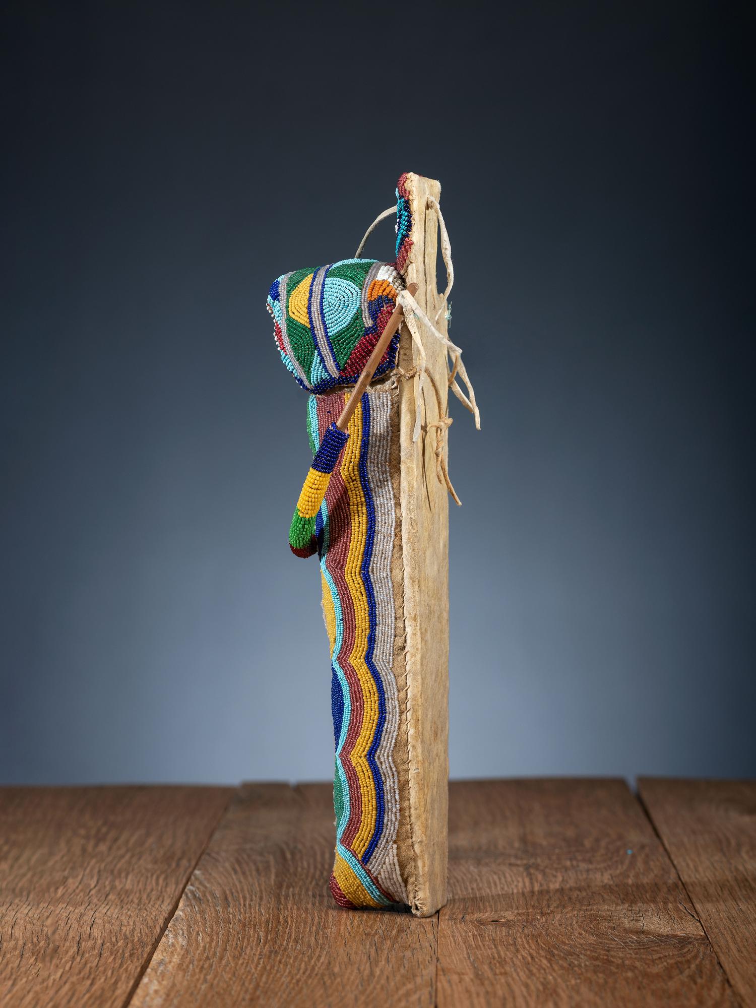 Umatilla Beaded Hide Doll Cradle