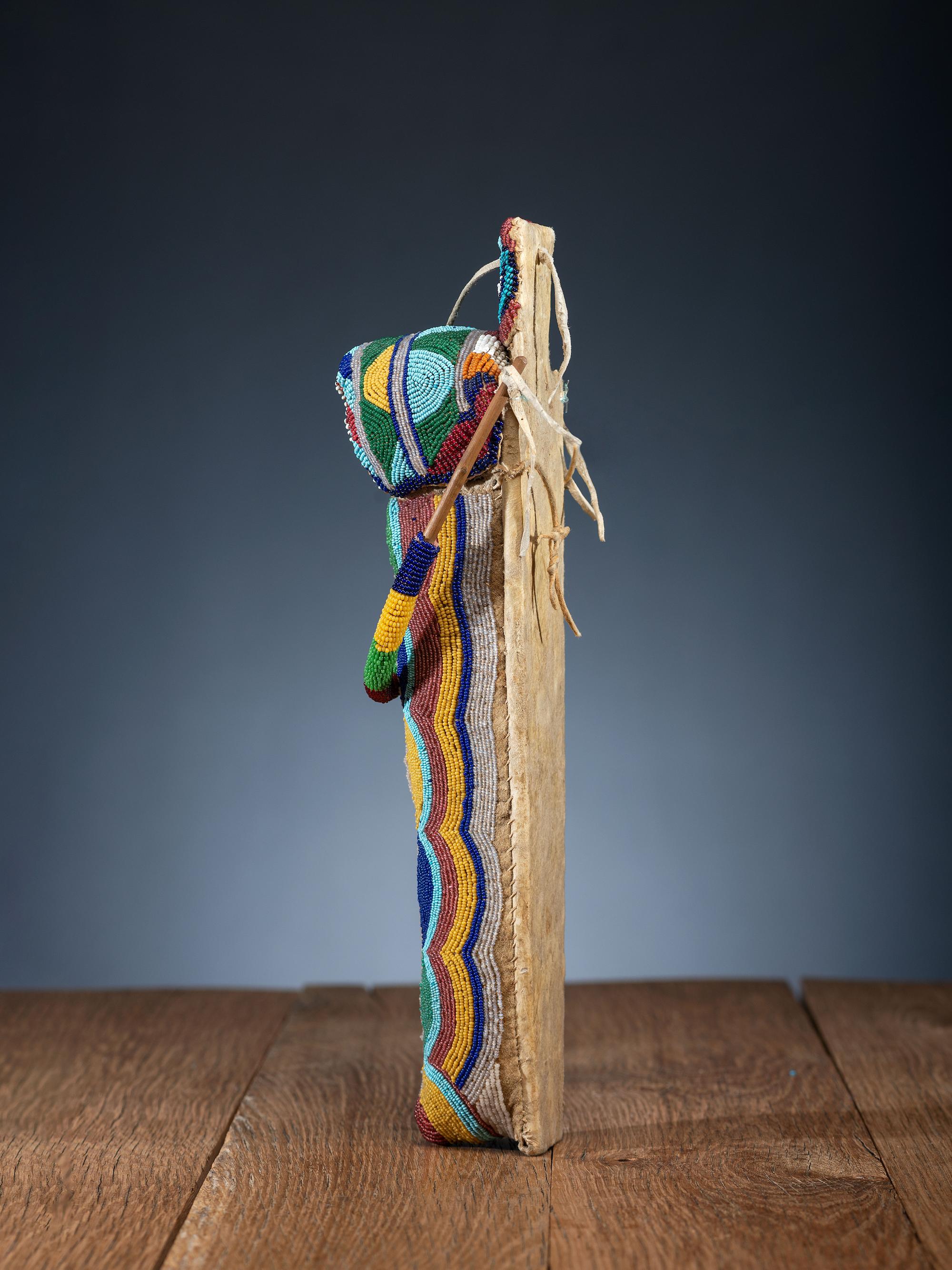 Umatilla Beaded Hide Doll Cradle