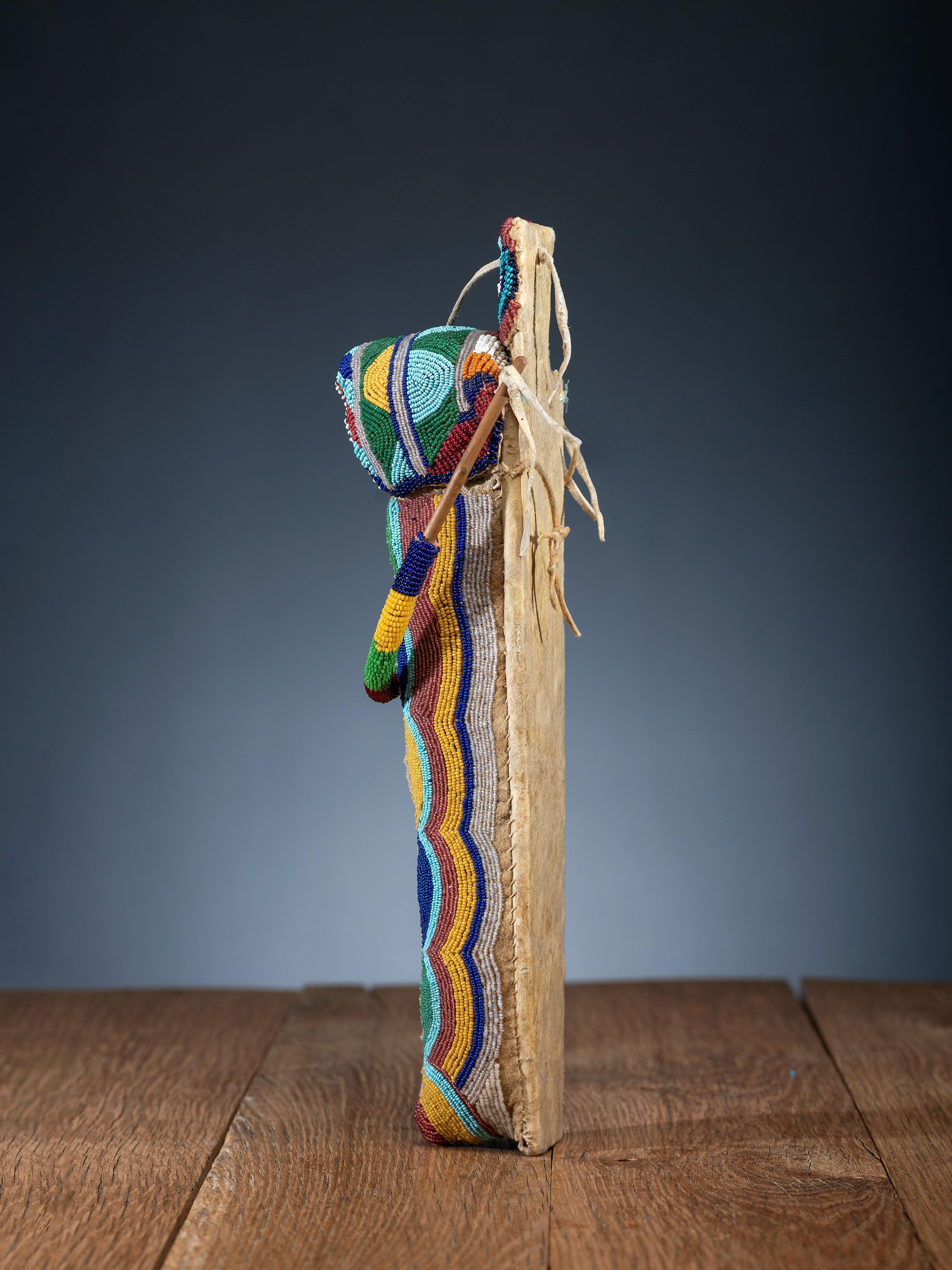 Umatilla Beaded Hide Doll Cradle