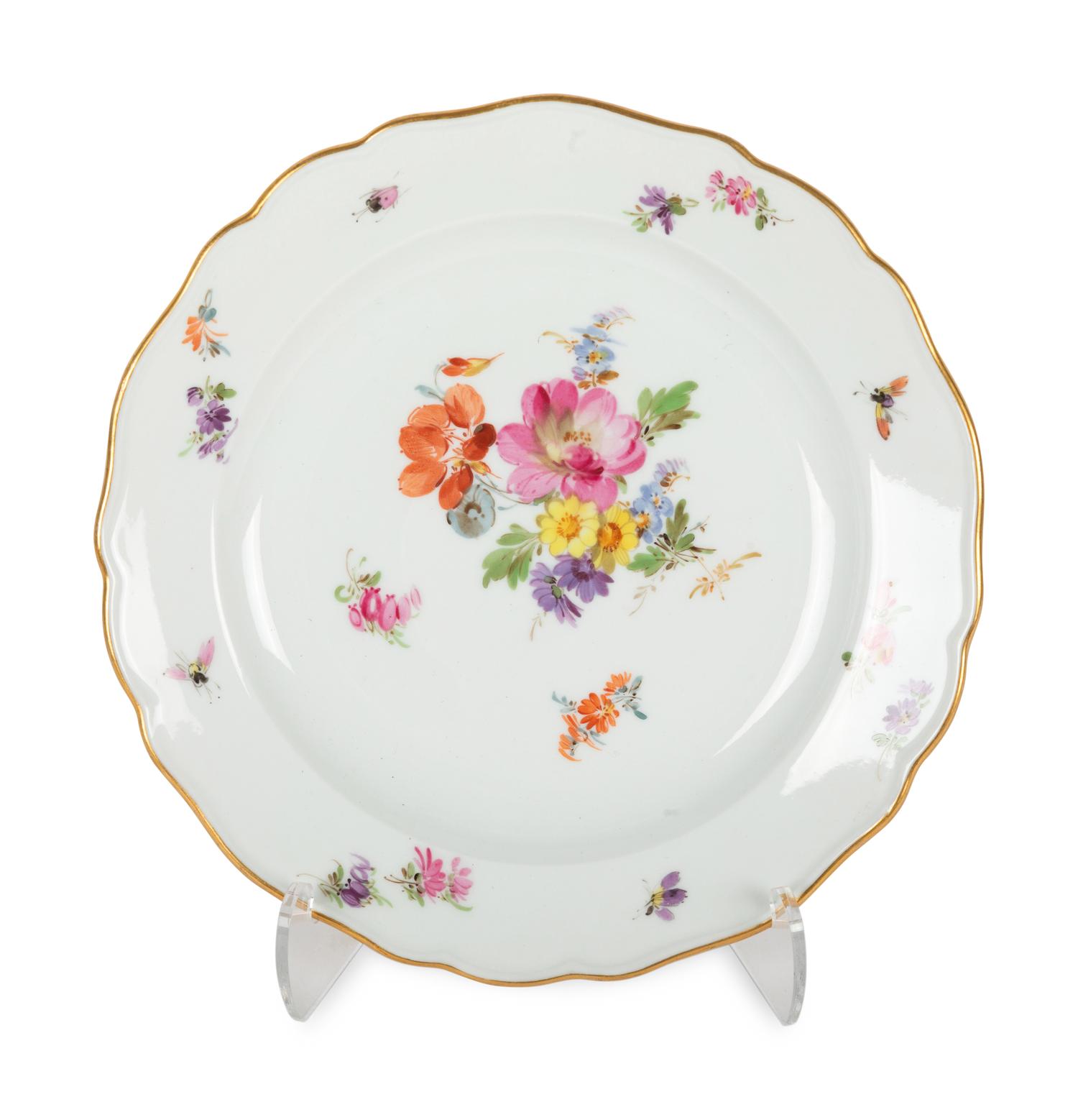 A Group of Meissen Porcelain Plates