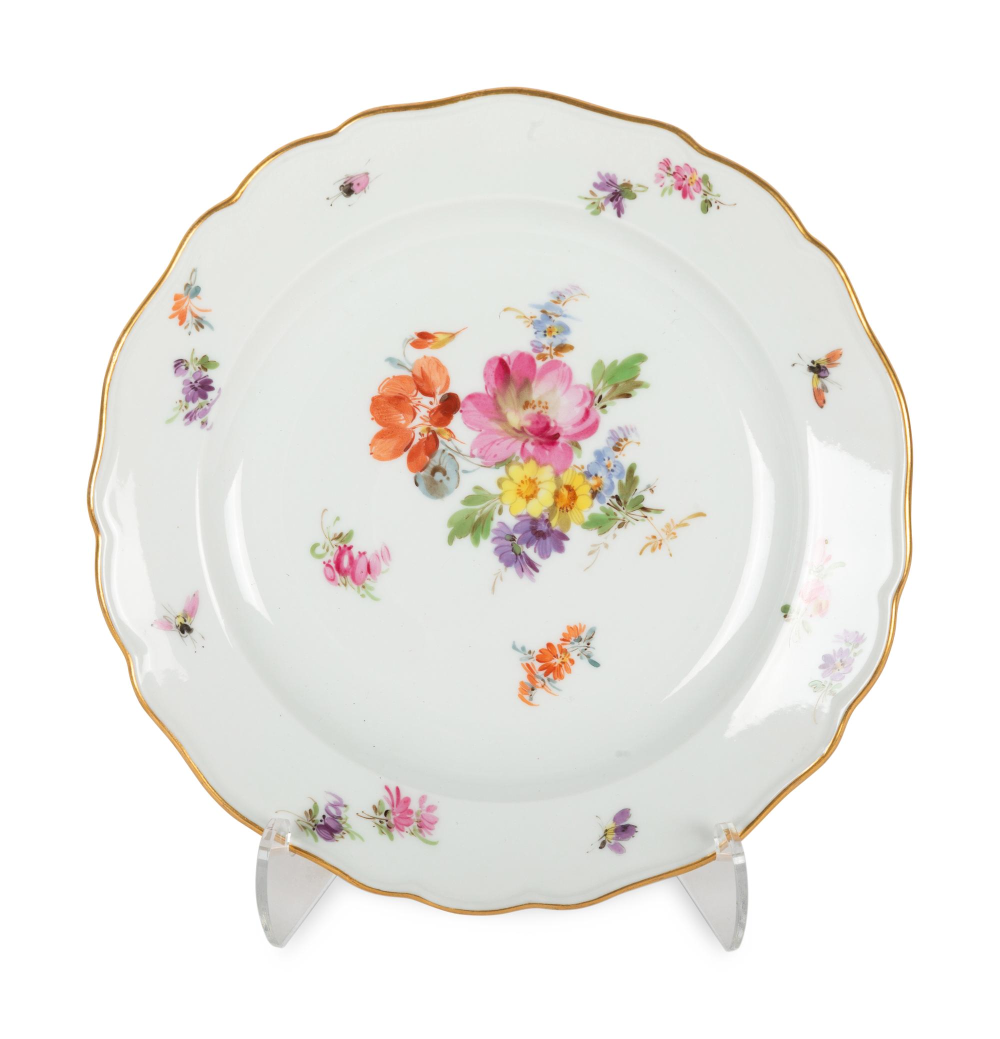 A Group of Meissen Porcelain Plates